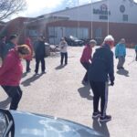 Ulkojumpaa ja lopuksi lämmiteltiin kahvilla.